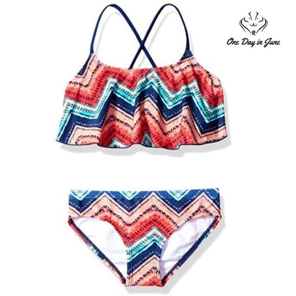 Kanu Surf Alania Flounce Bikini Swimsuit Size 12 - Picture 1 of 5